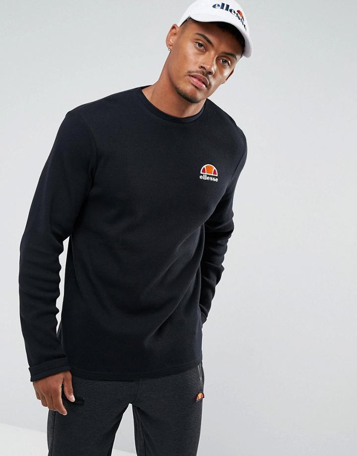 Ellesse Long Sleeve T-shirt With Small Logo - Black