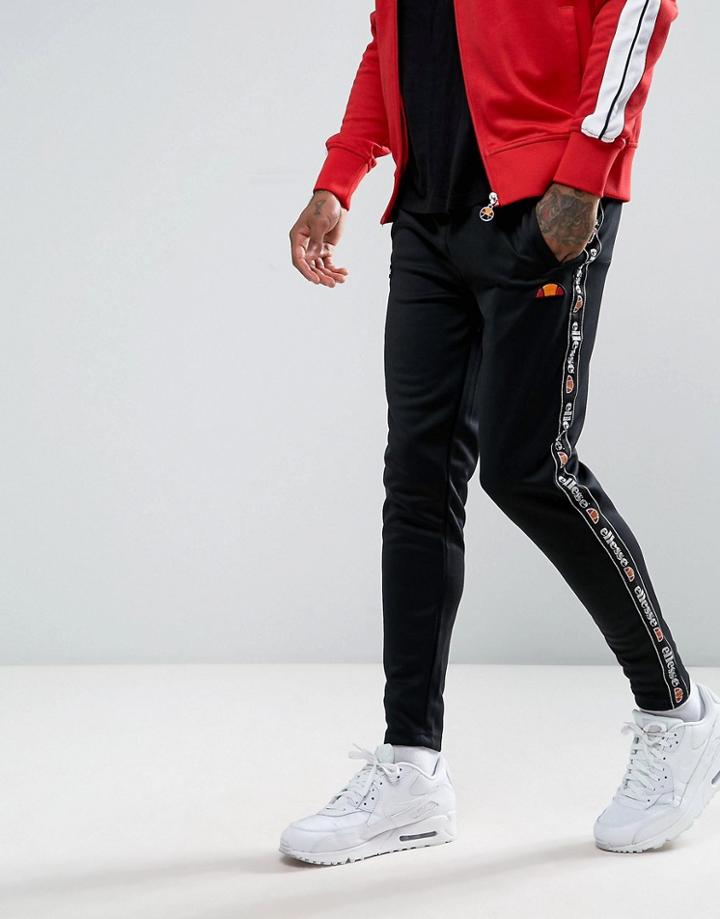Ellesse Skinny Joggers With Logo Taping - Black