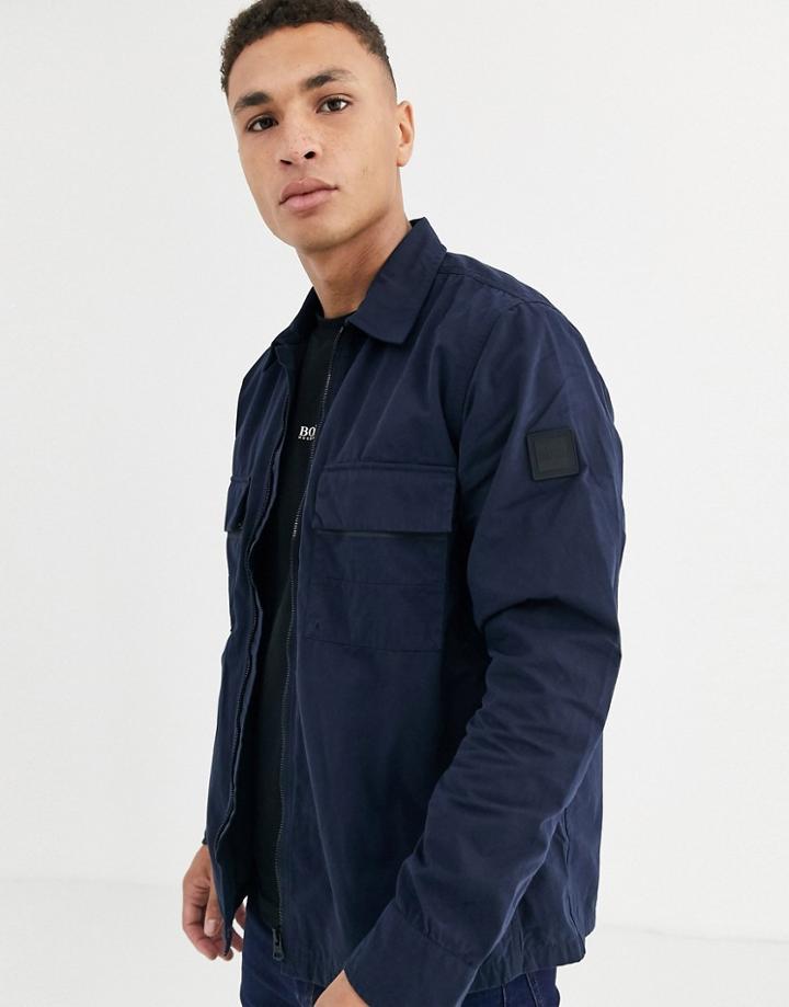 Boss Lovel-zip Lightweight Jacket In Navy