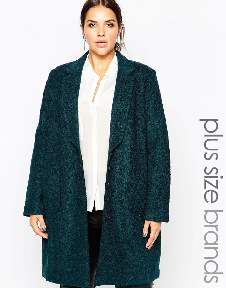 Carmakoma Button Down Pea Coat - Green