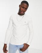 Tommy Hilfiger Stretch Slim Fit Long Sleeve T-shirt In White