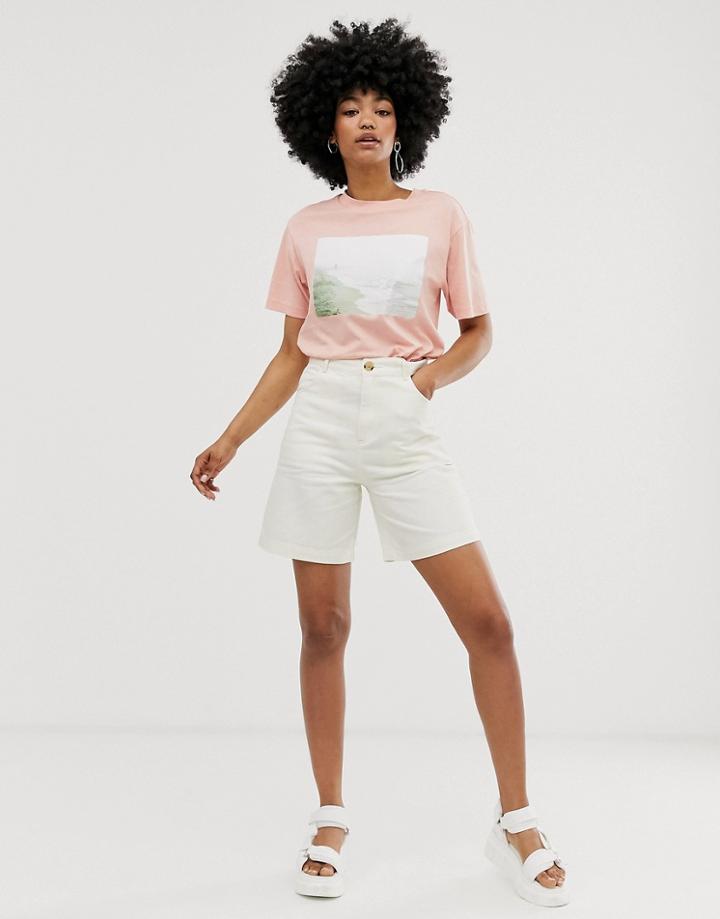Monki City Shorts In Off White - Beige