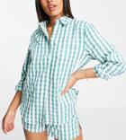 The Frolic Beach Shirt In Blue Gingham - Part Of A Set