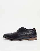 River Island Leather Brogue In Black