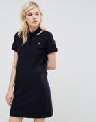 Fred Perry Polo Dress With Mesh Cuff - Navy