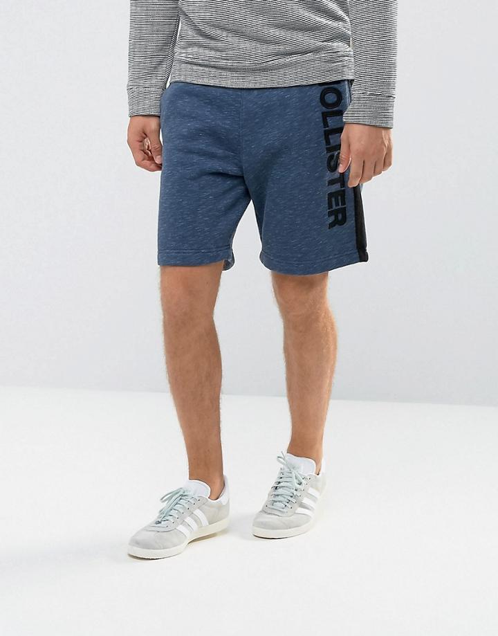 Hollister Sweat Shorts Leg Logo In Navy - Navy