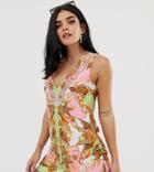 River Island Beach Dress In Scarf Print - Multi