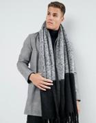 Asos Blanket Scarf In Gray Texture - Gray
