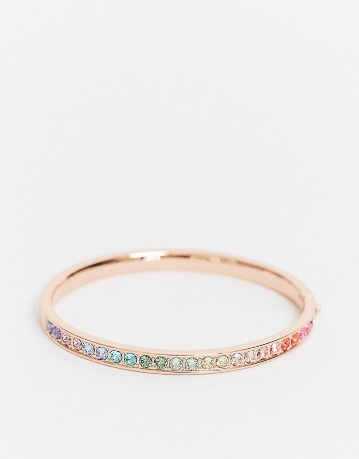 Ted Baker Rainbow Crystal Bangle In Rose Gold