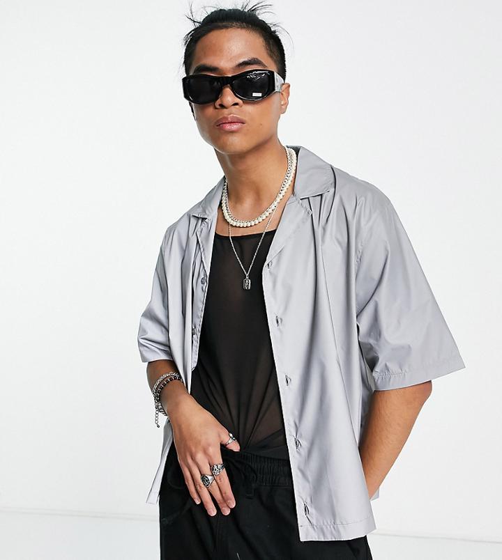 Collusion Reflective Festival Shirt In Gray - Part Of A Set