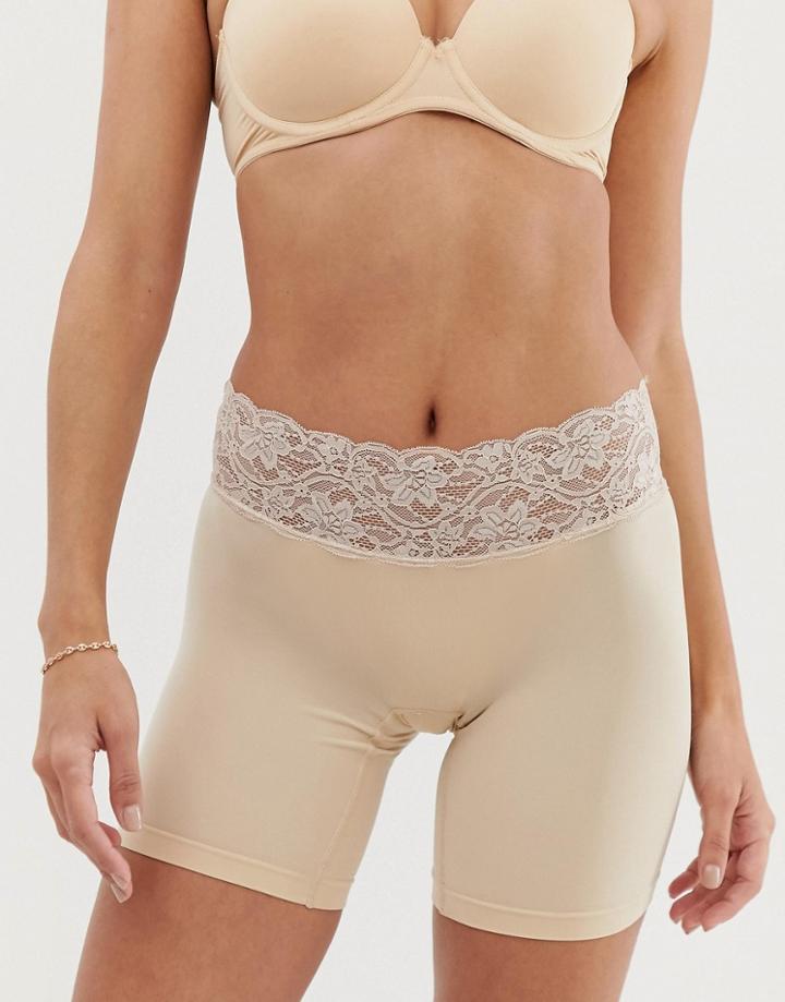 Lindex Lace Trim Short In Beige - Beige