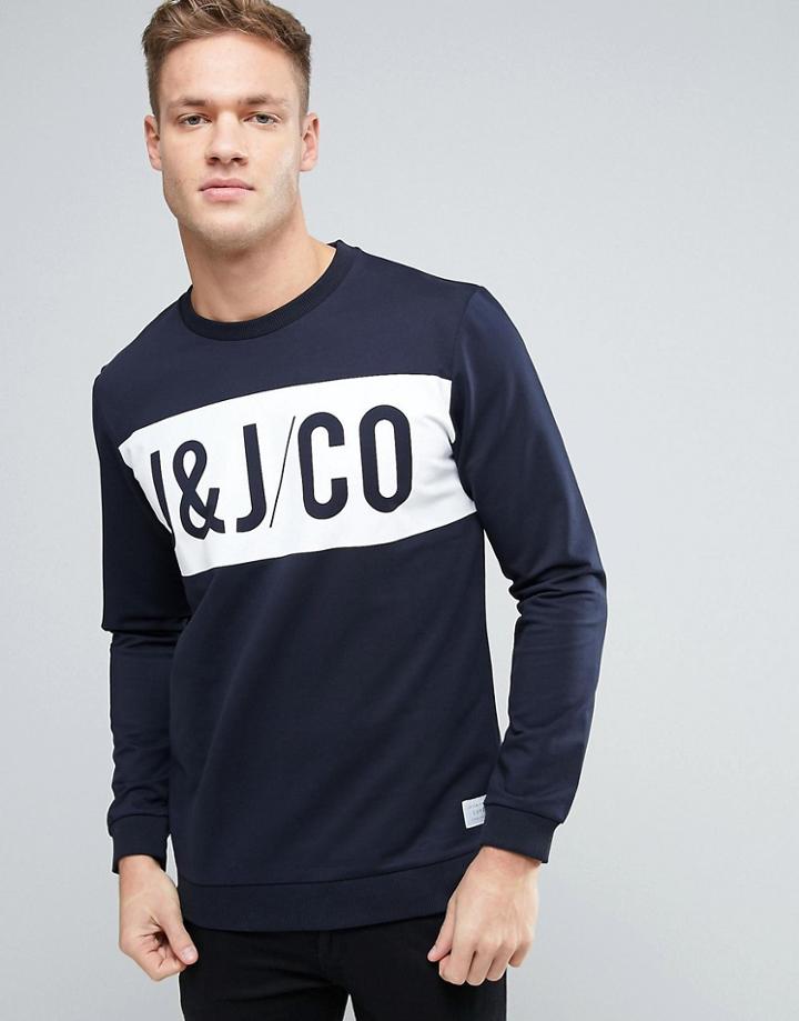 Jack & Jones Core Sweatshirt With Graphic Print - Navy