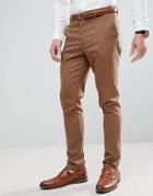 New Look Skinny Fit Suit Pants In Camel - Tan