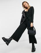 New Look Ribbed Knitted Cozy Jumpsuit In Black