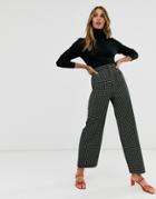 & Other Stories Wide Leg Pants In Green Check