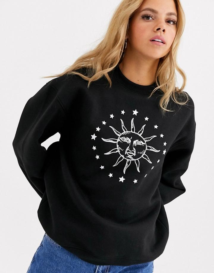Daisy Street Relaxed Sweatshirt With Solstice Print