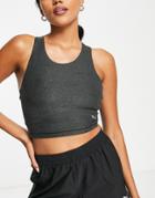 Puma Studio Luxe Yogini Crop Top In Dark Gray Heather