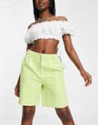 Only Tailored City Shorts In Lime - Part Of A Set-green