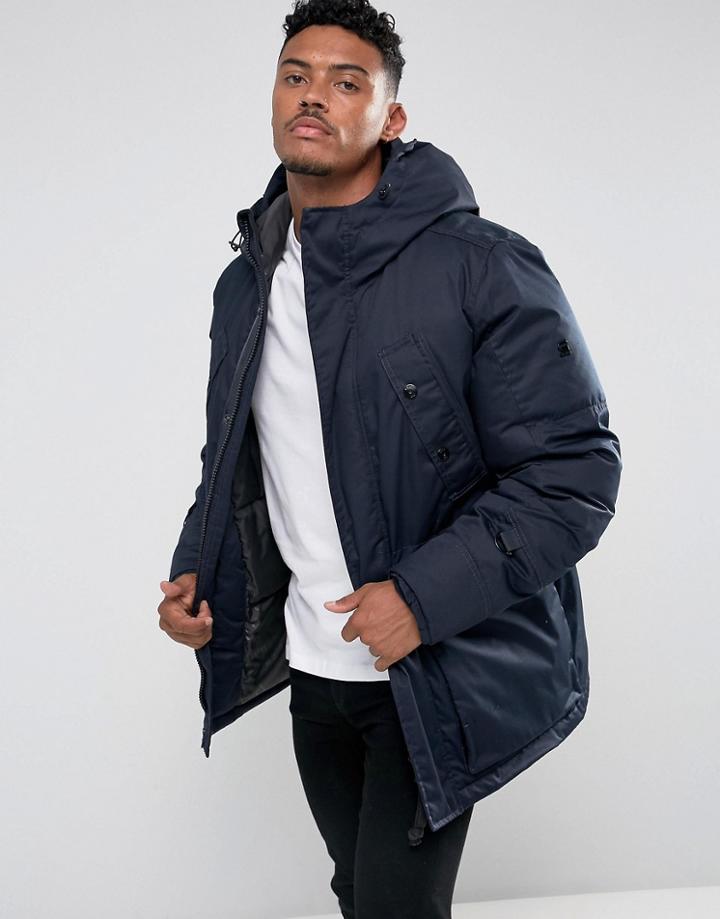 G-star Whistler Twill Hdd Parka Jacket - Blue