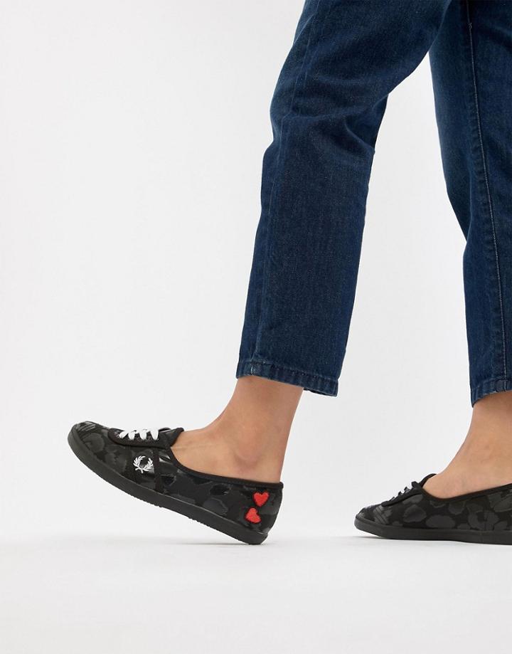 Fred Perry X Amy Winehouse Foundation Leopard Aubrey Sneaker - Black