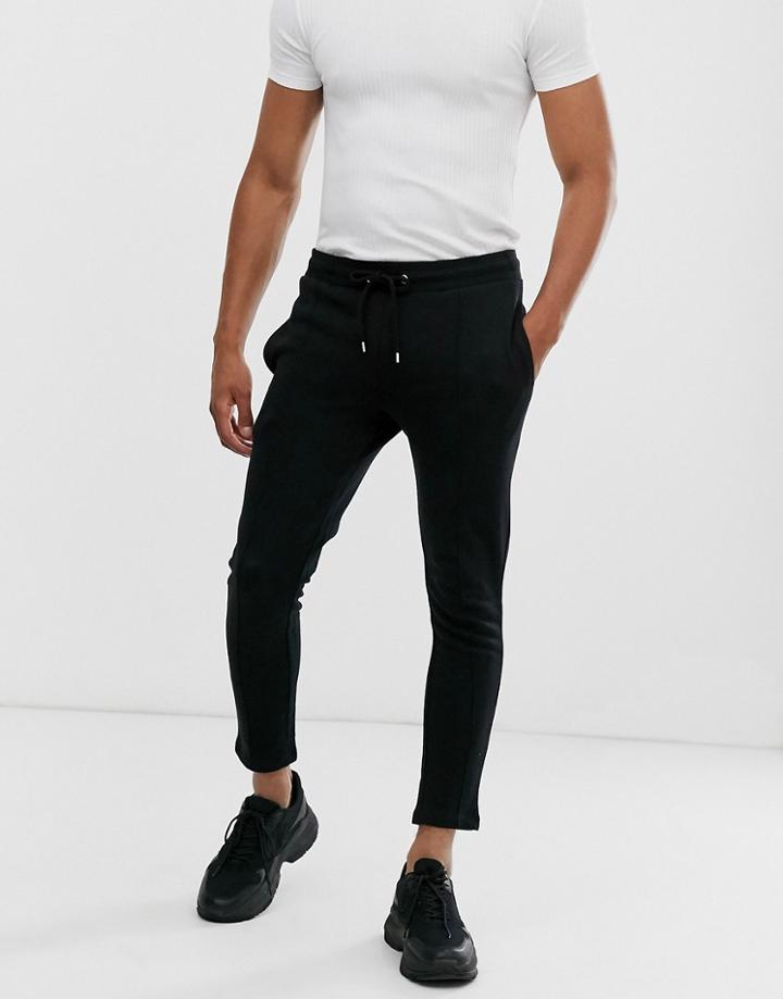 Asos Design Skinny Smart Sweatpants With Pin Tuck Front In Black