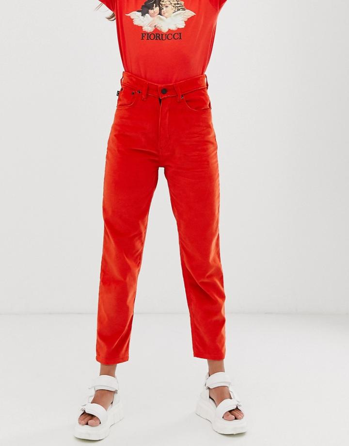 Fiorucci Tara Velvet Straight Leg Jean-orange