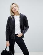 B.young Velvet Quilted Jacket - Black