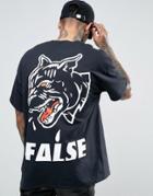 Hnr Ldn Oversized False Back Print T-shirt - Black