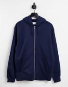 Topman Recycled Polyester Full Zip Hoodie In Navy - Part Of A Set