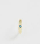 Galleria Armadoro Gold Plated Turquoise Dot Huggie Hoop Single Earring - Gold