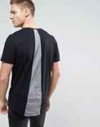 Jack & Jones Originals Longline T-shirt With Back Panel Detail - Black