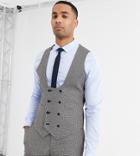 Asos Design Tall Wedding Super Skinny Suit Suit Vest In Micro Texture In Tan