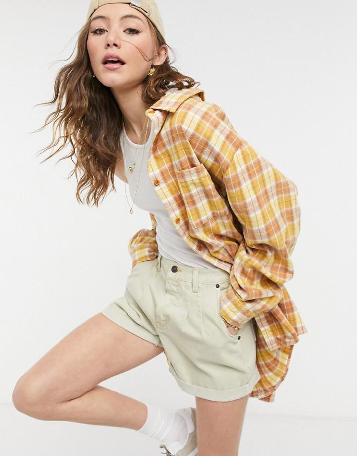 Cotton: On Boyfriend Shirt In Tonal Plaid-brown