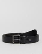 Selected Homme Casual Belt In Leather - Black