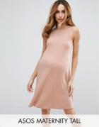 Asos Maternity Tall Rib Swing Mini Dress - Pink