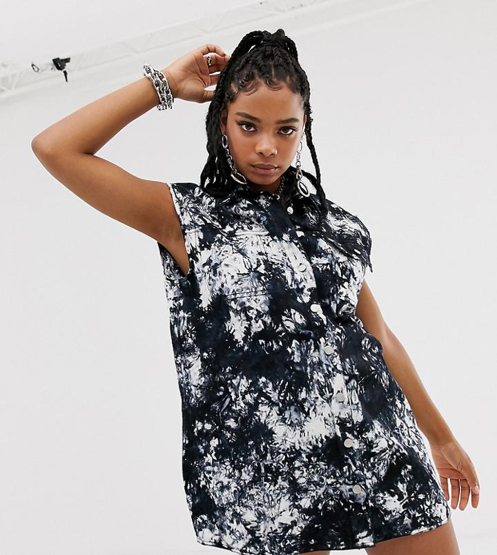 Collusion Sleeveless Mini Dress In Tie Dye-multi