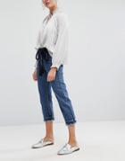 Current Air Cropped Straight Leg Jean With Scalloped Hems-blue