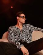 Asos Design Relaxed Revere Zebra Print Shirt-black