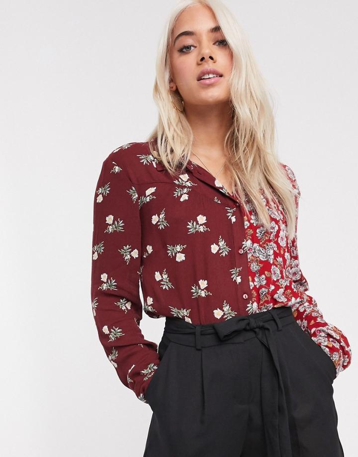 Pieces Shirt In Mixed Ditsy Print-multi