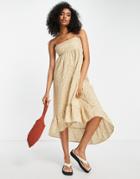 Lola May Tie Strap Midi Smock Dress In Floral Print-multi