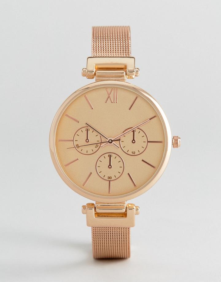 New Look Mesh Dial Watch - Pink