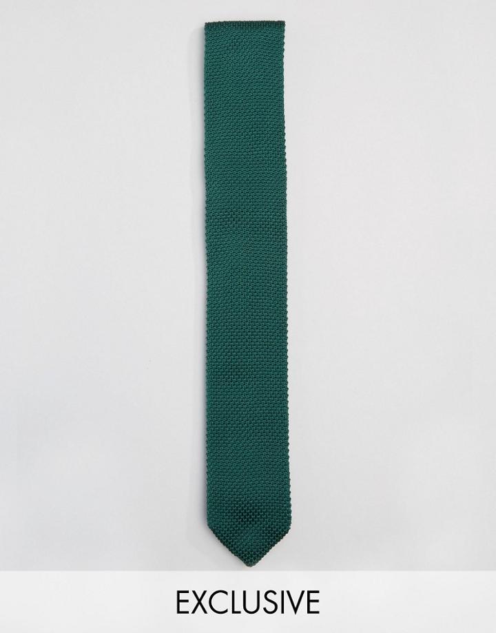 Heart & Dagger Knitted Regular Blade Tie - Green