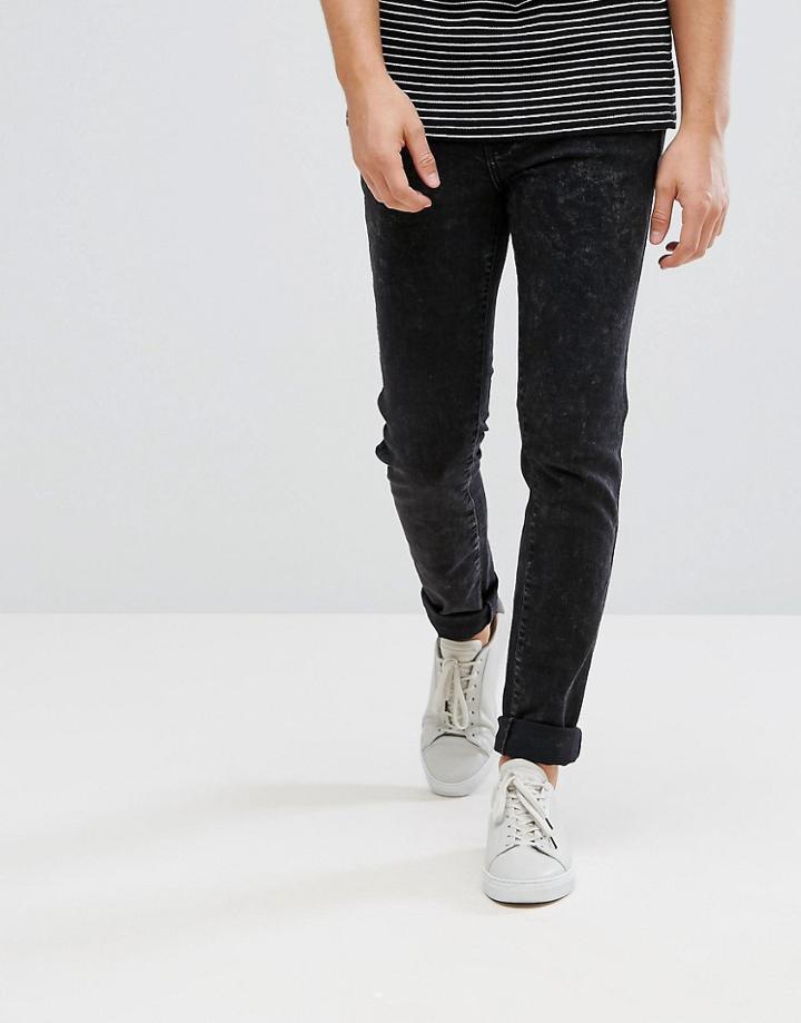 Dr Denim Snap Acid Black Skinny Jean - Black