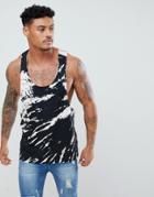 Asos Design Extreme Racer Back Tank With Bleach Wash - Multi