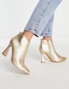 Urban Revivo Heeled Ankle Boot In Gold