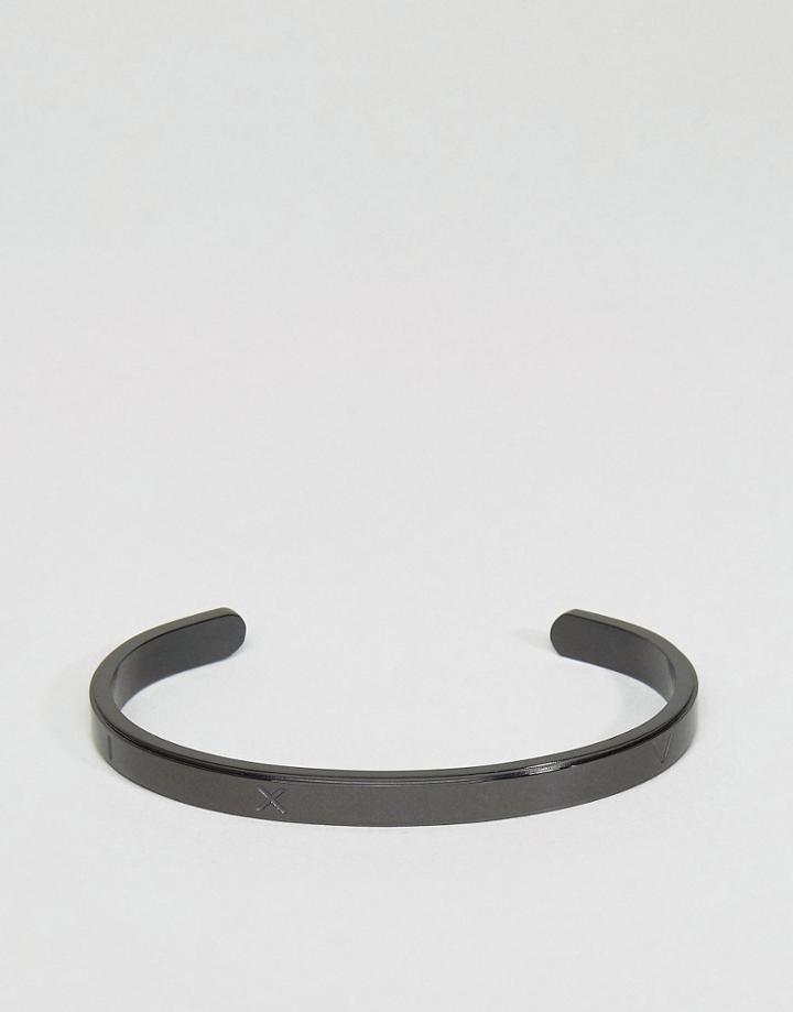 Mister Roman Cuff Bracelet In Black - Black