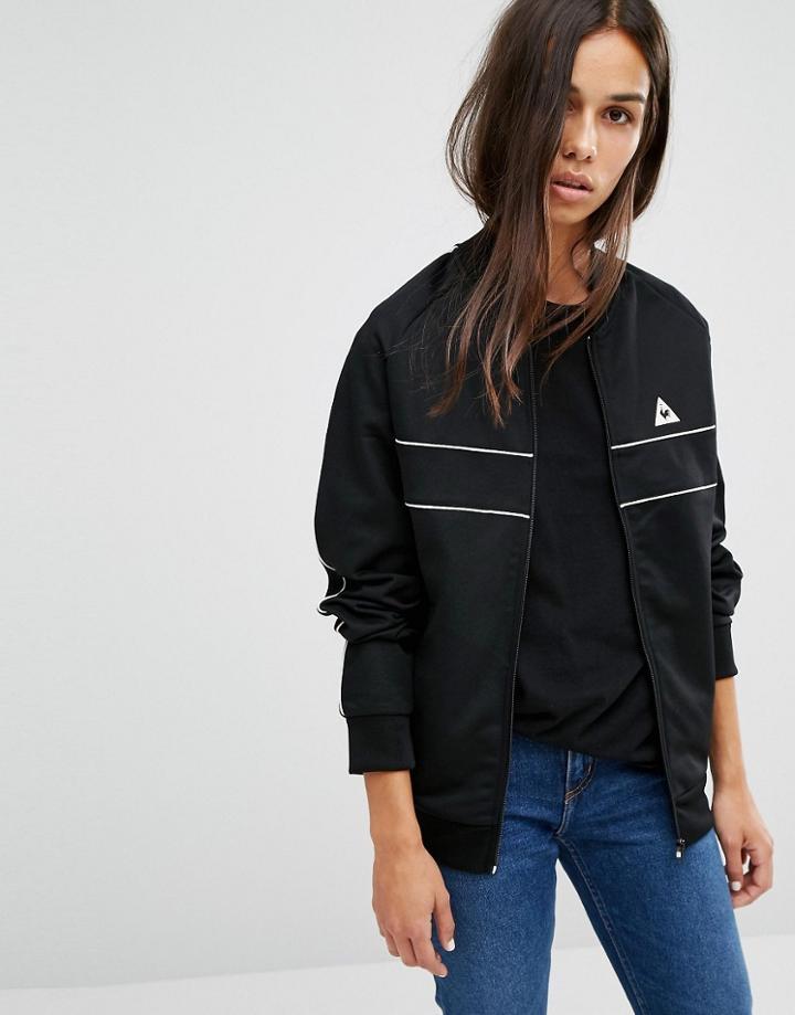 Le Coq Sportif Bomber Jacket With Piping - Black