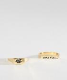 Asos Gold Signet Ring Pack With Slogans - Gold