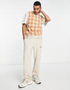 Asos Design Straight Leg Sweatpants In Beige With Text Print - Part Of A Set-neutral