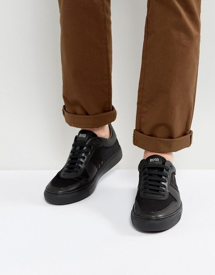 Boss Green By Hugo Boss Neoprene And Leather Sneakers Black - Black